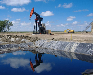 Photo of typical oil field waste pit.